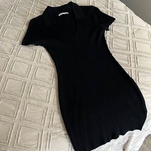 Black Knit Mini/Midi Cocktail Dress